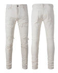 ⚡ Weiße Slim Jeans im Used-Look für Herren – ein Must-have für die Streetwear