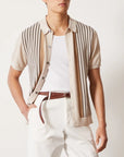 Men’s Luxury Tencel Polo Shirt – British-Inspired Striped Summer Top – Breathable & Stylish