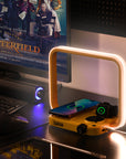 3-in-1 Wireless Charger + Smart Night Light + Watch Stand – Modern Geometric Charging Station