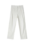 Pantalon ample style japonais pour homme – Pantalon droit blanc laiteux (coton) – Streetwear minimaliste