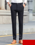 Men’s Stretch Suit Pants – Thick Business Slim Fit with Non-Iron Finish