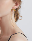 Water Ripple Tassel Earrings - 925 Sterling Silver & Gold-Plated