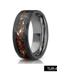 Bague en acier tungstène 8 mm – Bande plate martelée noire électrique (US 4-17)