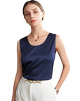 Gilet femme en soie de mûrier 6A – Gilet sans manches en satin (8 coloris, S-XXL)