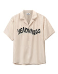 Men's Hong Kong Style Shirt - Korean Loose Fit Summer Top (Apricot Gray) - Breathable Cotton Casual Printed Shirt (M-XL)