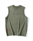Summer Retro Washed Cotton Tank Top Vest For Men