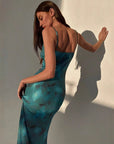 Women’s Slim-Fit Suspender Dress – Pure Desire Style in Peacock Green