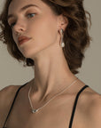 ✨Women's Gold Plated Pearl Drop Earrings – Minimalist Geometric Hoops – 12mm Luxury Pearls