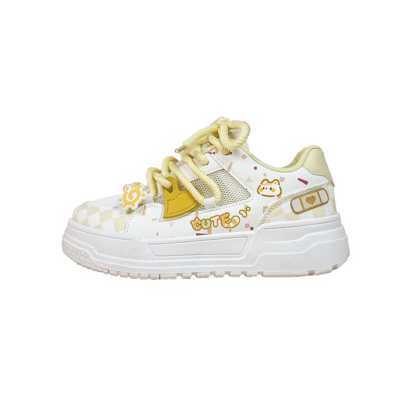 Women’s Breathable Mesh Casual Shoes – Cute Korean Style Dopamine Sneakers