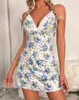 🌸 Chemise de nuit d'été en dentelle pour femme – Robe courte et séduisante (blanche) – Lingerie de mariée et de tous les jours