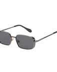 Lunettes de soleil carrées en métal punk pour femmes