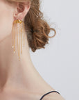 Water Ripple Tassel Earrings - 925 Sterling Silver & Gold-Plated