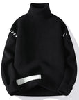 Men’s Velvet Cotton Knitwear Sweater – High Collar Warmth with Casual College Style