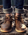 Herren Low Top Martin Stiefel aus echtem Rindsleder