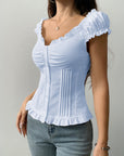 Women's Short-sleeved Wooden Ear Vest