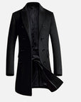 Men’s Woolen Slim-Fit Trench Coat – Classic Tailored Wool Overcoat