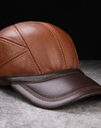 Men's first layer leather baseball cap