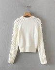 Women’s Cable Knit Crew Neck Sweater – Classic Comfort & Everyday Chic