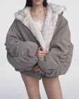 WOMEN'S Double-Sided Faux Fur Vintage Jacket – Ultra-Short Chenille Coat – Socialite Winter Fashion