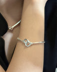 🐍⛓️ Doppelring-Schlangenknochen-Halskette – 925 Sterling Silber