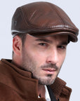 Men’s Leather Hat – Classic Winter Style with Casual Elegance