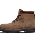 Men's Vintage Work Boots 🇺🇸 | Sand Suede Leather 🟤 | Flat Heel Mid-Top ⚒️ (EU 38-45)