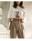 Women’s Strapless Shoulder Shirt - Polyester Stretch Top (91-95% Polyester, Slim Fit Casual Blouse)
