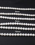 Men’s Natural Pearl Necklace – Long Straight Chain with Mother-of-Pearl Finish