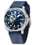 Sports Automatic Mechanical Watch – Luminous Night Display | 20M Waterproof | Nylon-Leather Strap