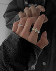 Bague croisée pour homme, série Foil
