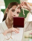 Women’s Pearl Chain Messenger Bag – Elegant Small PU Bucket Shoulder Bag