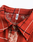 Women's Washed Cotton Lapel Shirt – Brick Red Long Sleeve Top
