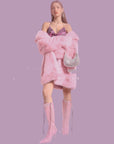 Women’s Mid-Length Faux Fur Coat – Thickened Plush Winter Outerwear