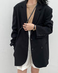 Women’s Loose Double-Breasted Suit Jacket – Chic Street Elegance