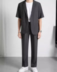 Half Sleeve Small Suit COAT+PANTS