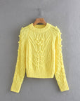 Women’s Cable Knit Crew Neck Sweater – Classic Comfort & Everyday Chic