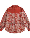 Women's Washed Cotton Lapel Shirt – Brick Red Long Sleeve Top