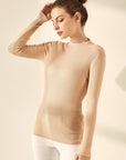 Women's 18 Momme Silk-Cashmere Base Layer – Slim Fit Turtleneck (70% Mulberry Silk / 30% Cashmere) – Second-Skin Luxury
