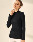 Women's 18 Momme Silk-Cashmere Base Layer – Slim Fit Turtleneck (70% Mulberry Silk / 30% Cashmere) – Second-Skin Luxury