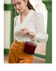Women’s Pearl Chain Messenger Bag – Elegant Small PU Bucket Shoulder Bag