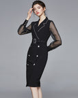 Women's Small Suit Dress – Mid-Length Autumn Business Wear with Effortless