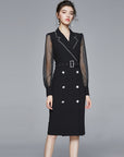 Women's Small Suit Dress – Mid-Length Autumn Business Wear with Effortless