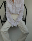 Lockere Hose mit geradem Bein und hoher Taille