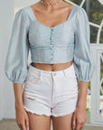 Women's Halter Square Collar Short Short Shirt