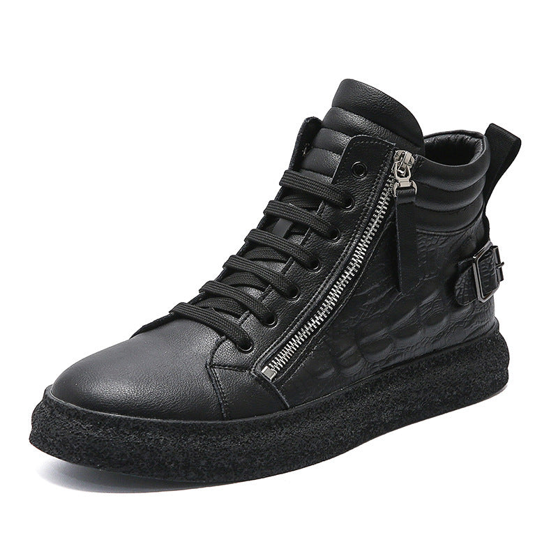 👞 Men’s Leather Shoes – Classic Round-Toe Comfort with Modern Style