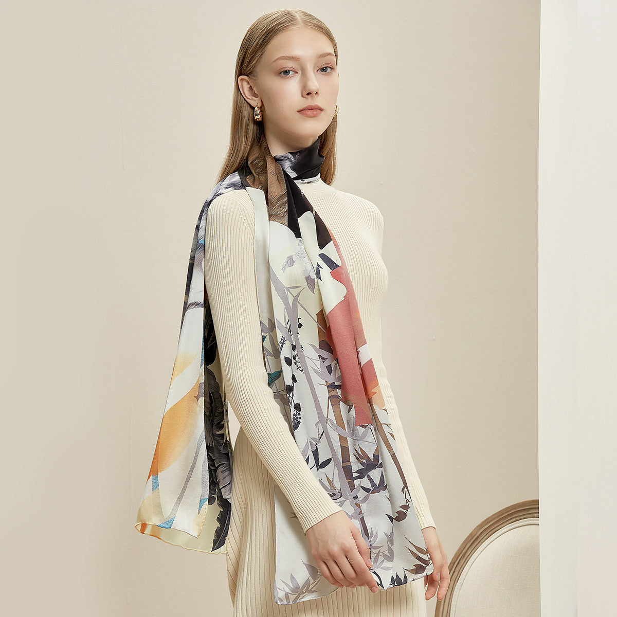 🦋✨ Jewel Butterfly Silk Scarf – Wearable Art for the Discerning Woman
