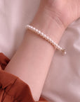 Women's 14K Gold Natural Pearl Bracelet – Genuine Freshwater Pearls (5.5-6mm) – Hypoallergenic Luxury Jewelry