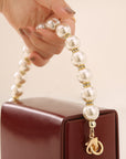 Women’s Pearl Chain Messenger Bag – Elegant Small PU Bucket Shoulder Bag