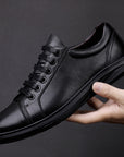 Chaussures de planche en cuir de vache véritable - Chaussures universelles classiques à talon plat