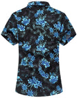 Men’s Stretch Slim Fit Printed Short Sleeve Shirt – Casual Floral Style